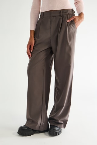 Broek Straight Hoge Taille - Donkergrijs