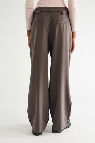 Broek Straight Hoge Taille - Donkergrijs