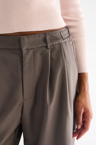 Broek Straight Hoge Taille - Donkergrijs
