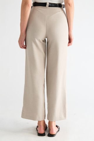 Broek Wide Legs Hoge Taille - Lichtgrijs