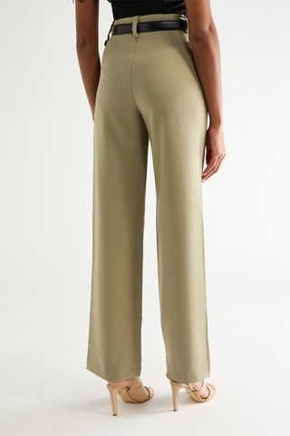 Broek Wide Legs Hoge Taille - Olijfgroen