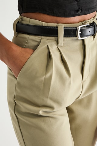 Broek Wide Legs Hoge Taille - Olijfgroen
