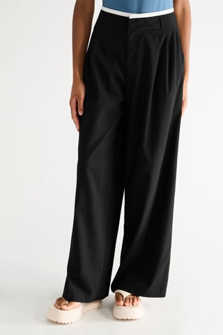Broek Straight Hoge Taille - Zwart