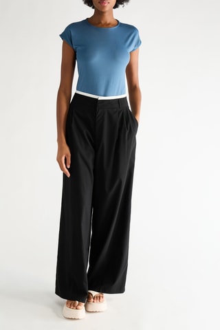 Broek Straight Hoge Taille - Zwart