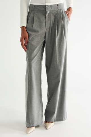Broek Straight Hoge Taille - Lichtgrijs