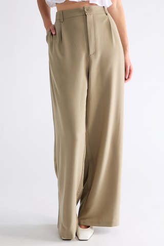 Broek Wide Legs Hoge Taille - Olijfgroen