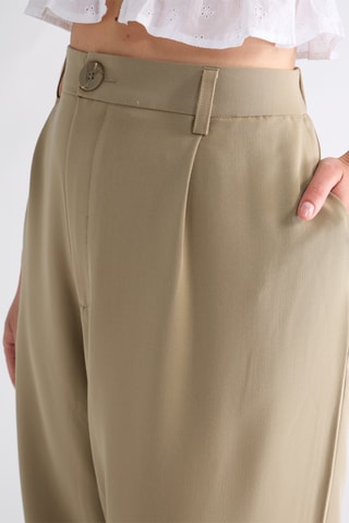Broek Wide Legs Hoge Taille - Olijfgroen
