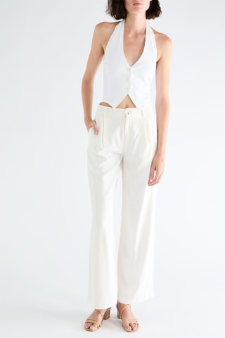 Broek Wide Legs Hoge Taille - Wit