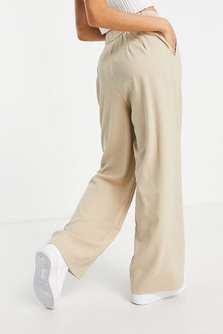 Broek Wide Legs Hoge Taille - Beige