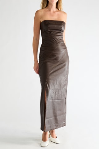 Strapless Jurk - Donkerbruin