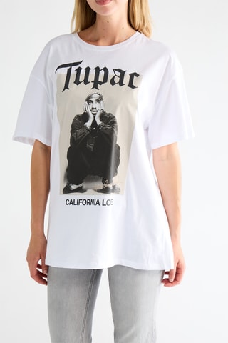 Oversized T-shirt Tupac - Wit