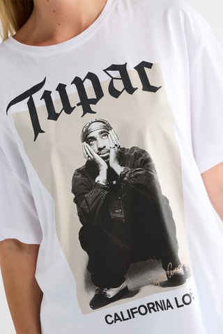 Oversized T-shirt Tupac - Wit