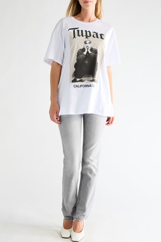 Oversized T-shirt Tupac - Wit
