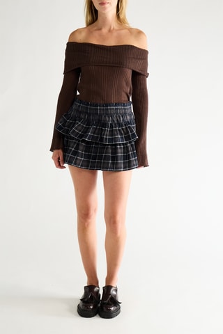 Rok met Ruches Hoge Taille - Marineblauw