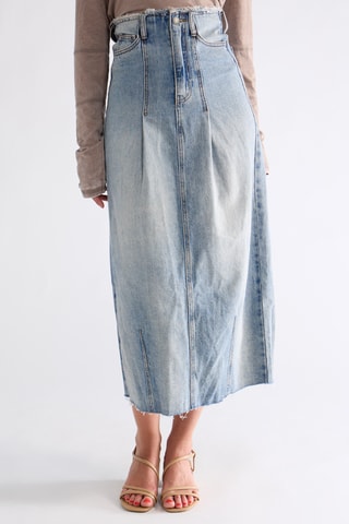 Lange Spijkerrok Hoge Taille - Blauw