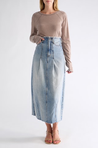 Lange Spijkerrok Hoge Taille - Blauw