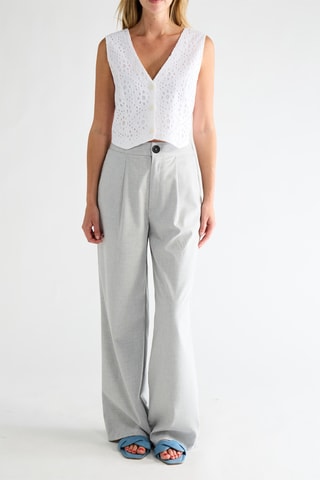Gillet met Engelse borduursels - Wit