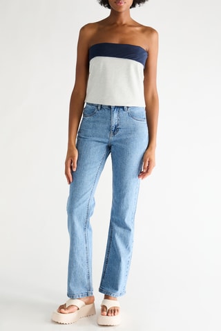 Strapless Top - Gemêleerd Lichtgrijs