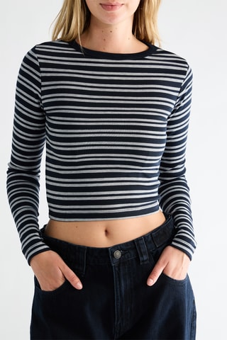Cropped T-shirt - Lichtgrijs