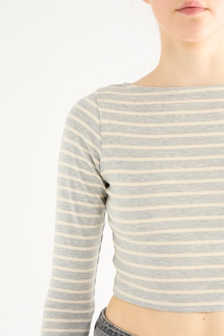 Cropped T-shirt - Gemêleerd Lichtgrijs