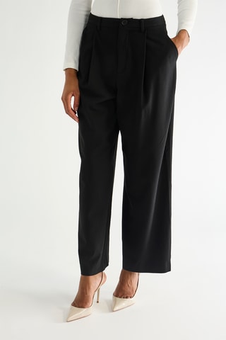 Broek Straight Hoge Taille - Zwart