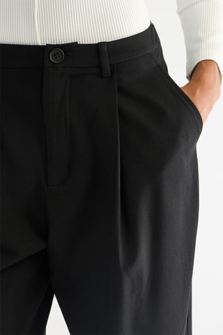 Broek Straight Hoge Taille - Zwart