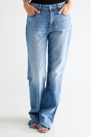Jeans Hoge Taille Straight Cut - Indigoblauw