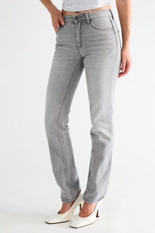 Jeans Hoge Taille Straight Cut - Donkergrijs