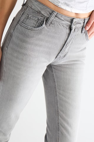 Jeans Hoge Taille Straight Cut - Donkergrijs