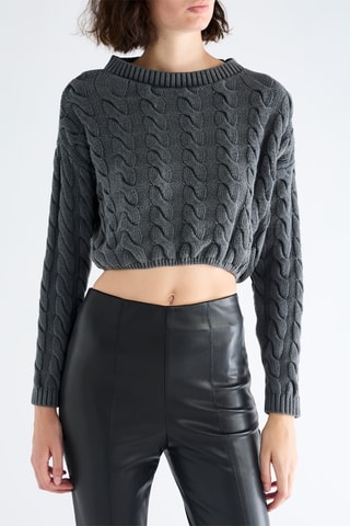 Cropped Trui - Grijs