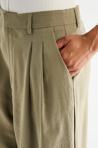Broek Wide Legs Hoge Taille - Kaki