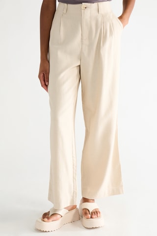 Broek Wide Legs Hoge Taille - Wit