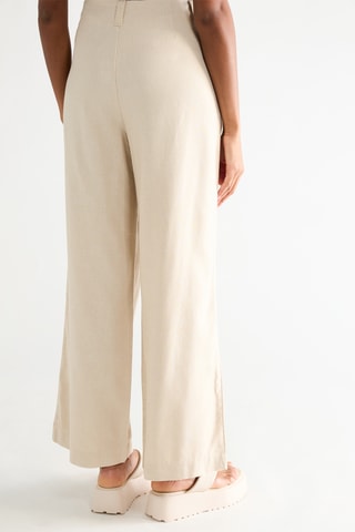 Broek Wide Legs Hoge Taille - Wit