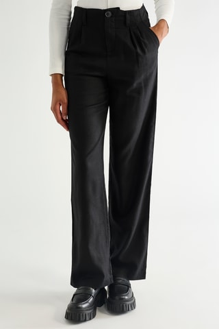 Broek Wide Legs Hoge Taille - Zwart