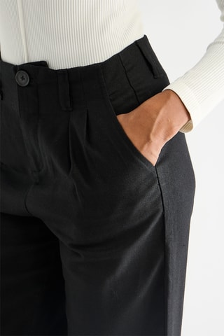 Broek Wide Legs Hoge Taille - Zwart