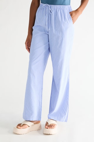 Broek Wide Legs Hoge Taille - Hemelsblauw