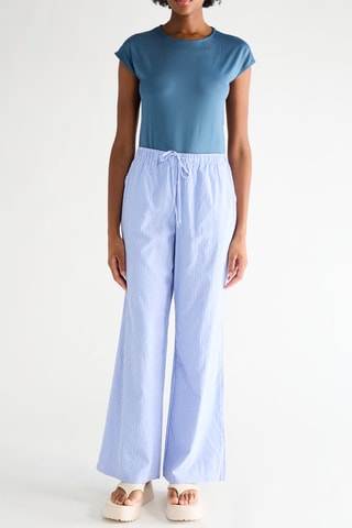 Broek Wide Legs Hoge Taille - Hemelsblauw