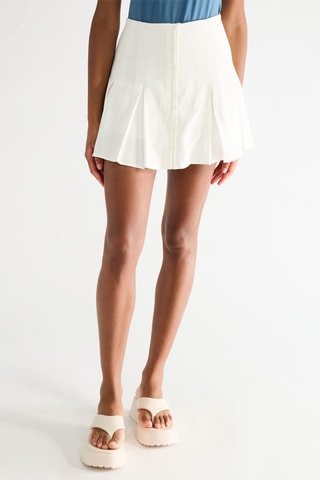 Plissérok met Hoge Taille- Wit