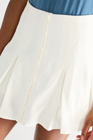 Plissérok met Hoge Taille- Wit
