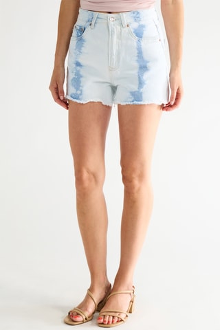 Spijkershort met Hoge Taille - Lichtblauw