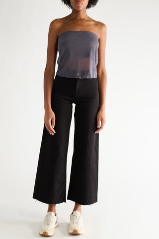 Broek Straight Hoge Taille - Zwart