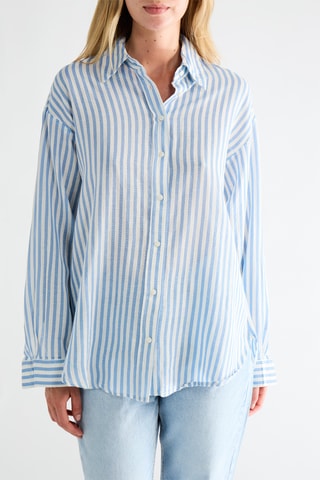Blouse - Hemelsblauw en Wit