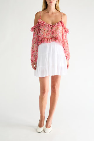 Top met Ruches - Roze