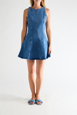 Trapezium Spijkerjurk - Marineblauw