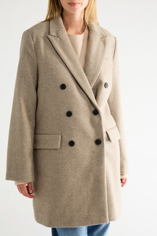 Wollen Jas - Gemêleerd Beige