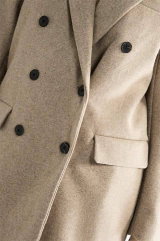 Wollen Jas - Gemêleerd Beige