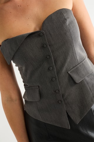 Strapless Top - Grijs