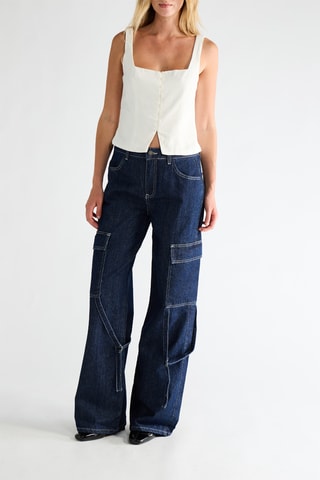 Jeans Baggy Hoge Taille - Blauw
