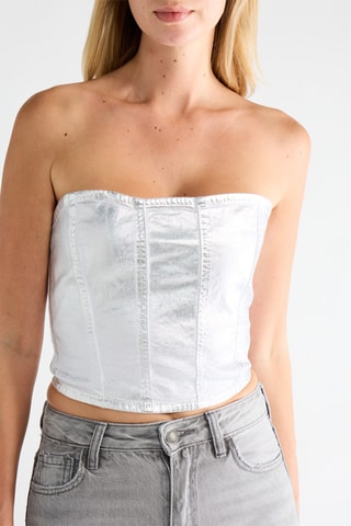 Bustier crop top - Wit