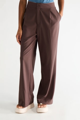 Broek Straight Hoge Taille - Bruin